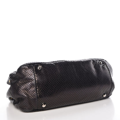 Chanel Metallic Calfskin Perforated Drill Accordion Flap Black 4 of 9