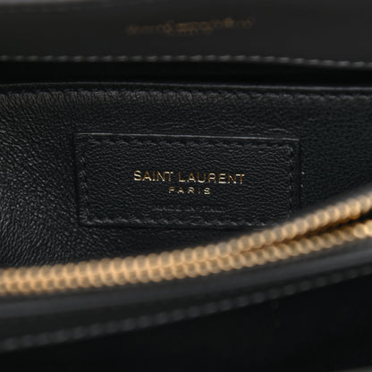 Saint Laurent Calfskin Y Quilted Monogram Small Loulou Chain Satchel Storm 6 of 10