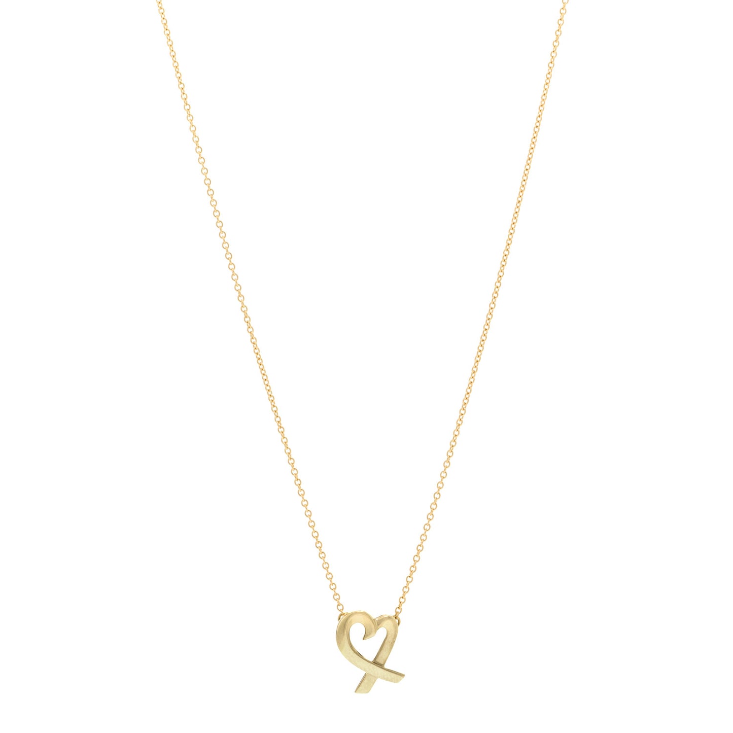 18K Yellow Gold Small Paloma Picasso Loving Heart Pendant Necklace
