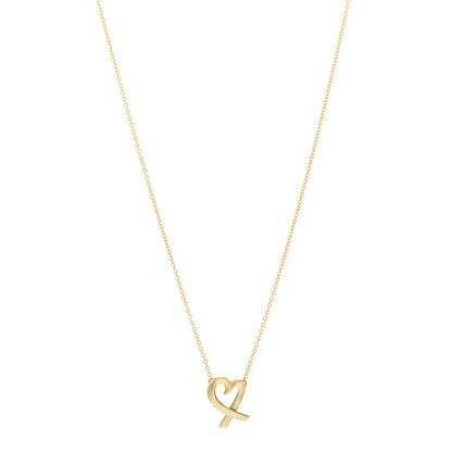 Tiffany 18K Yellow Gold Small Paloma Picasso Loving Heart Pendant Necklace 1 of 4