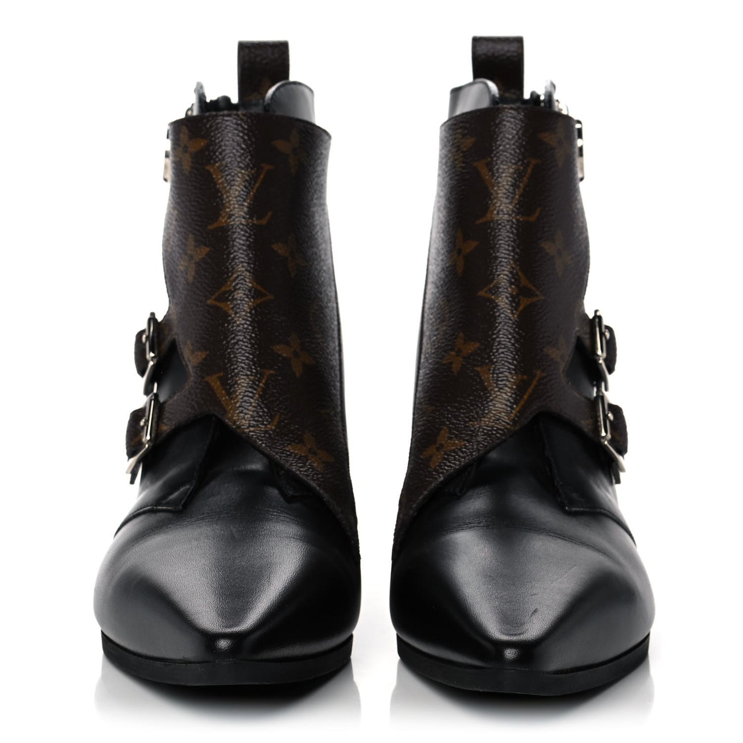 Monogram Jumble Flat Ankle Boots 39 Black