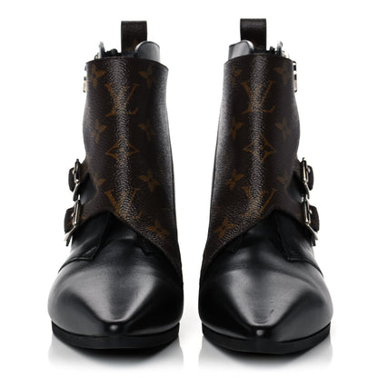 Louis Vuitton Monogram Jumble Flat Ankle Boots 39 Black 2 of 8