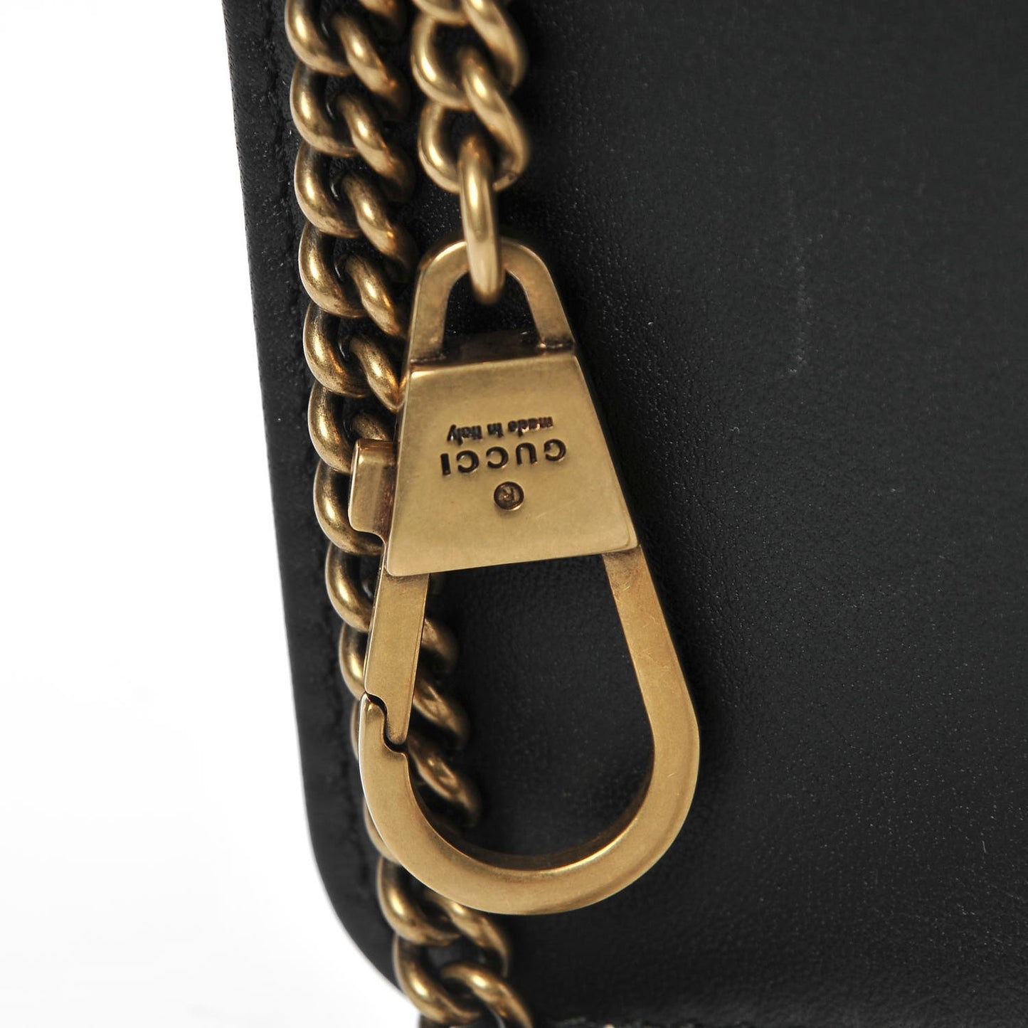 Calfskin Matelasse Mini Animal Studs GG Marmont Bag Black