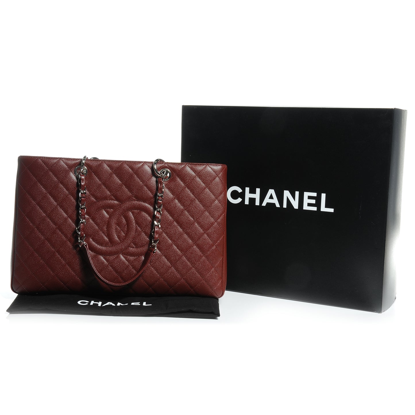 Caviar XL Grand Shopping Tote GST Dark Red