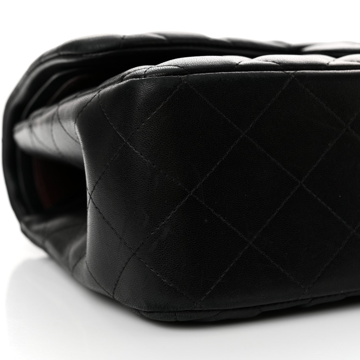 Lambskin Quilted Jumbo Double Flap Black