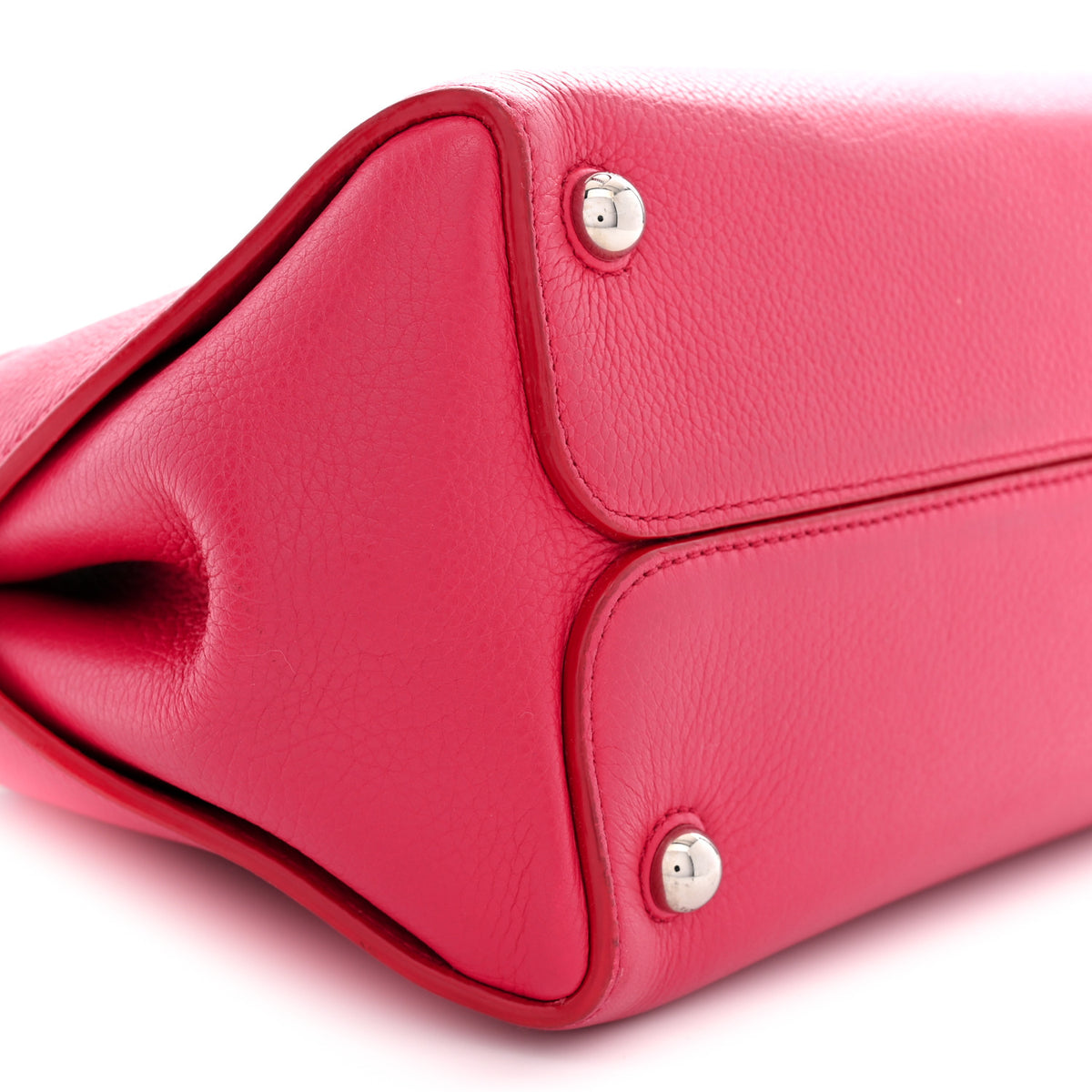 Supple Grained Calfskin Medium Open Bar Tote Pink