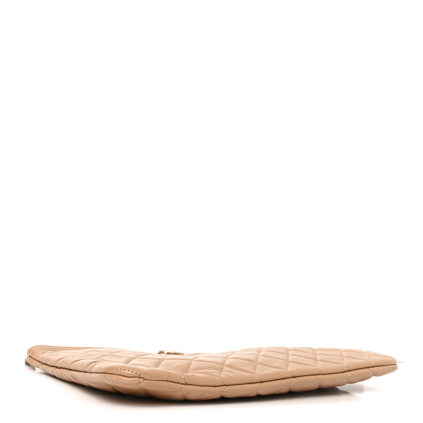 Lambskin Quilted Medium Boy Cosmetic Case Beige