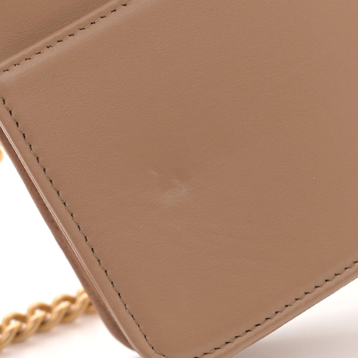 Caviar Quilted Boy Top Handle Wallet On Chain WOC Beige