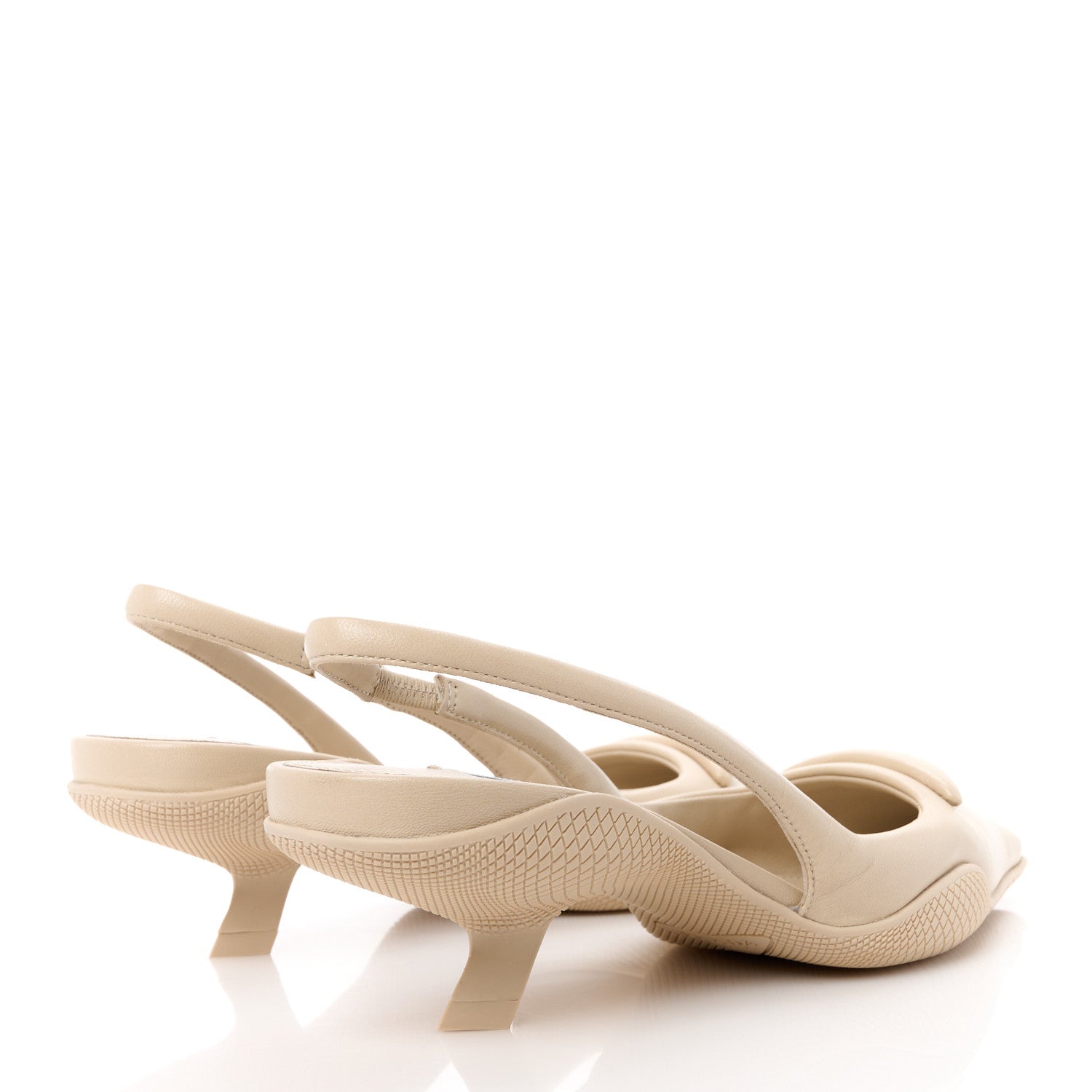 Prada Spazzolato Triangle Logo Pointed Toe 45mm Slingback Pumps 38 Deserto 4 of 9