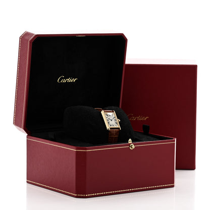 Cartier 18K Yellow Gold Alligator 22mm Tank Louis Quartz Watch Brown 5 of 5