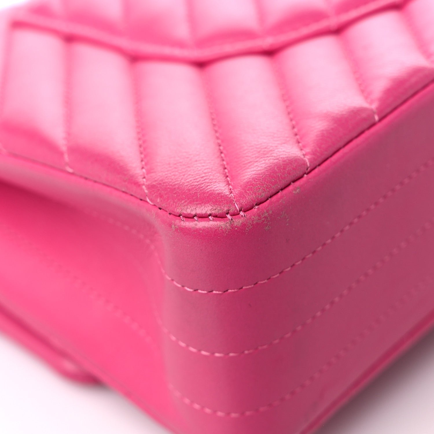 Chanel Lambskin Chevron Quilted Medium Double Flap Pink 10 of 22