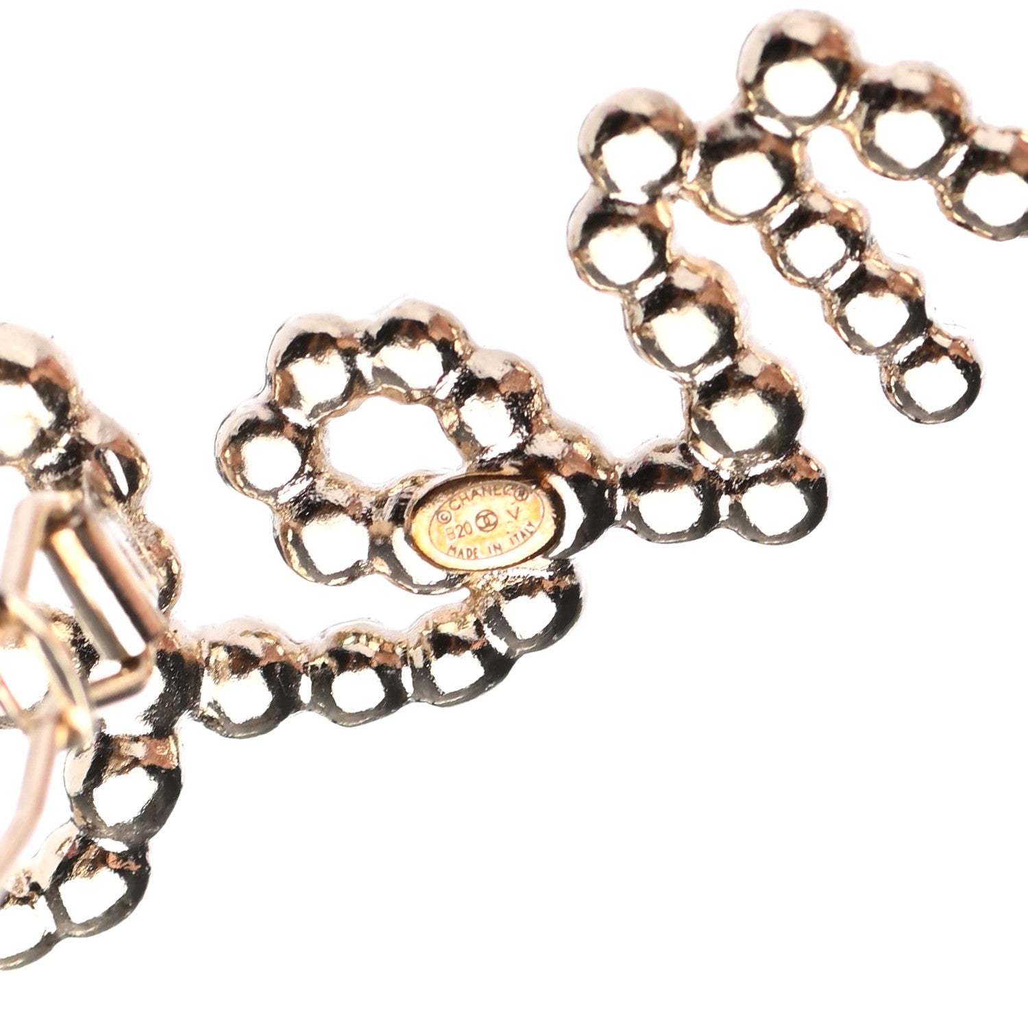 Chanel Metal Glass Swirling Pearls Hair Clip Gold 3 of 3