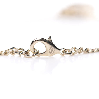 Chanel Crystal Dog Tag Charm Necklace Gold 4 of 6