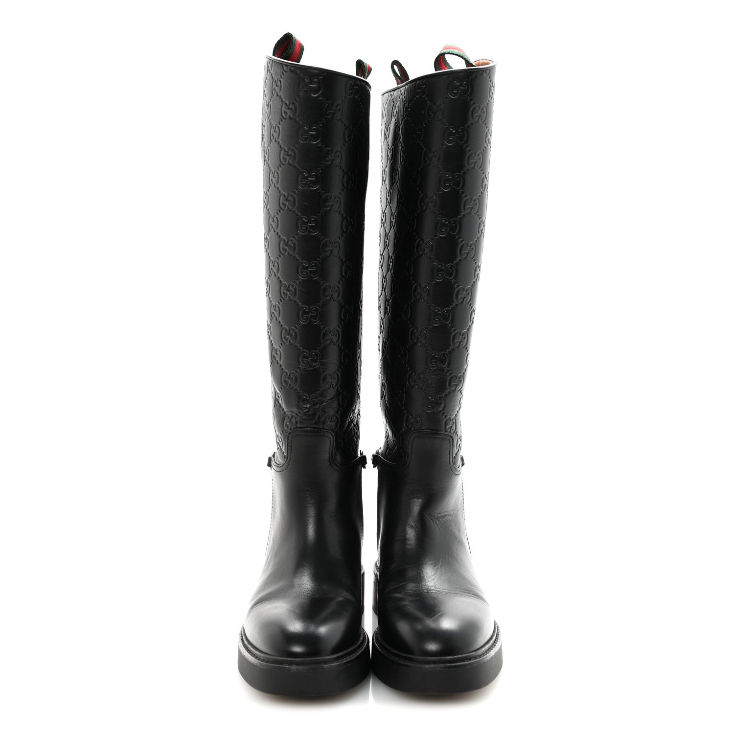 Gucci Guccissima Michelangelo Slim Horsebit Riding Boots 37 Black 5 of 14