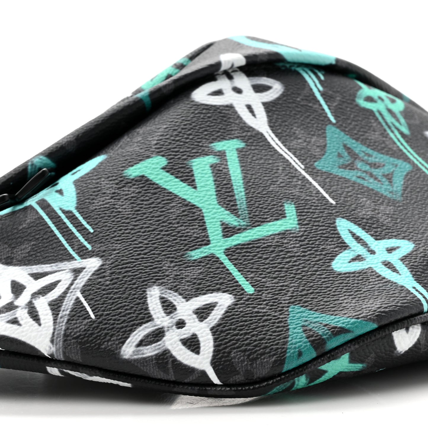 Monogram Eclipse LV Graffiti Discovery Bumbag Green Lights