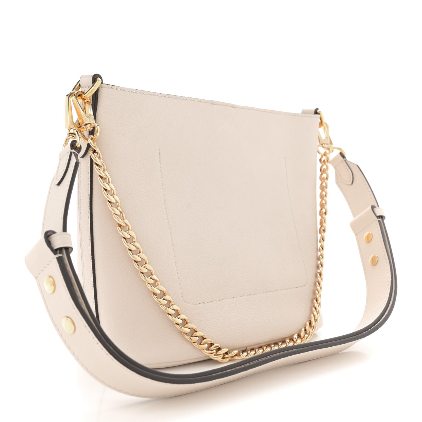 Grained Calfskin Lock and Walk Bucket Quartz