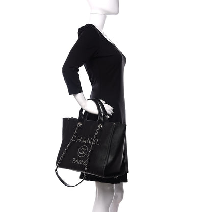 Chanel Caviar Small Studded Deauville Tote Black 2 of 13