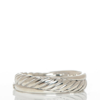 David Yurman Sterling Silver Diamond 5mm Crossover Ring 52 6.25 4 of 5