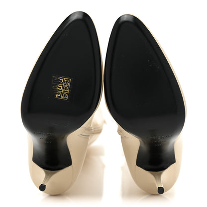 Saint Laurent Smooth Calfskin Linda 100 Knee High Boots 39 Eggshell 5 of 12