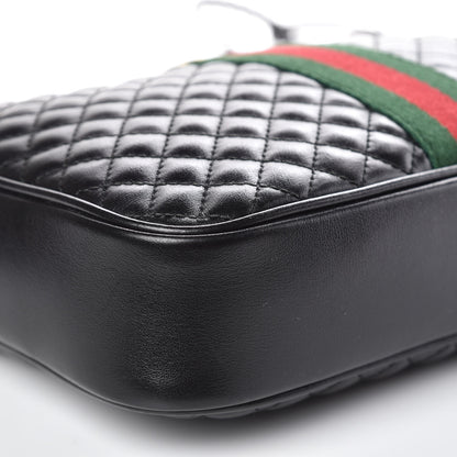Gucci Calfskin Web Trapuntata Small GG Shoulder Bag Black 9 of 10