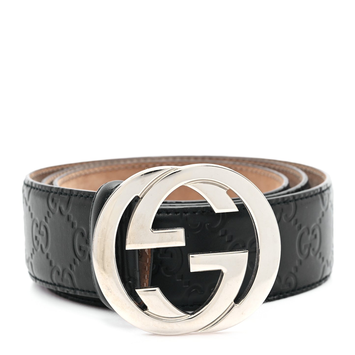 Guccissima Signature Interlocking G 40mm Belt 95 38 Black