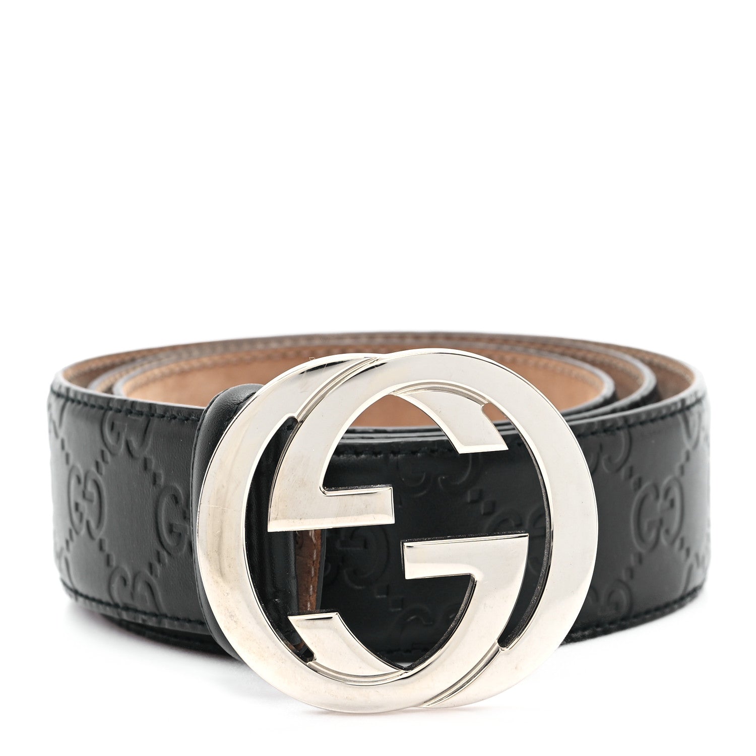 Gucci Guccissima Signature Interlocking G 40mm Belt 95 38 Black 1 of 4