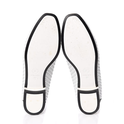 Chanel Lambskin Calfskin Braided Mocassin Loafers 38 Black White 5 of 9