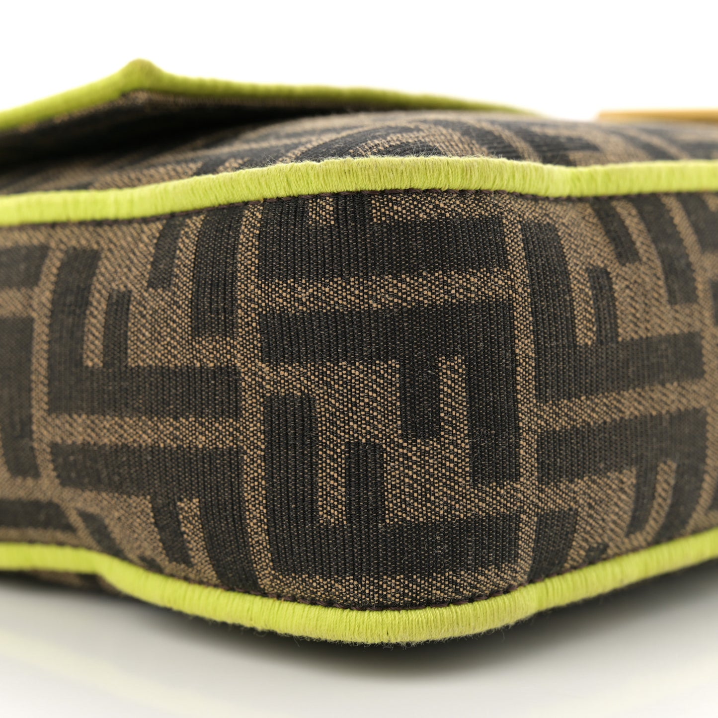Fabric Jacquard FF 1974 Large Baguette Tobacco Moro Giallo Fluo