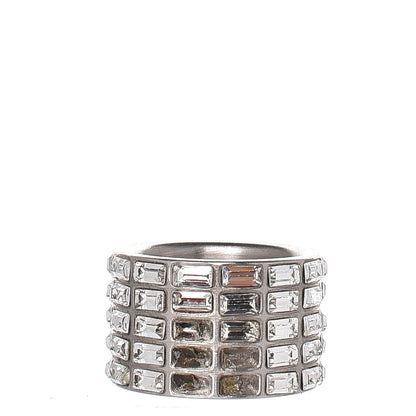 Chanel Crystal Baguette CC Ring 7 Silver 3 of 5