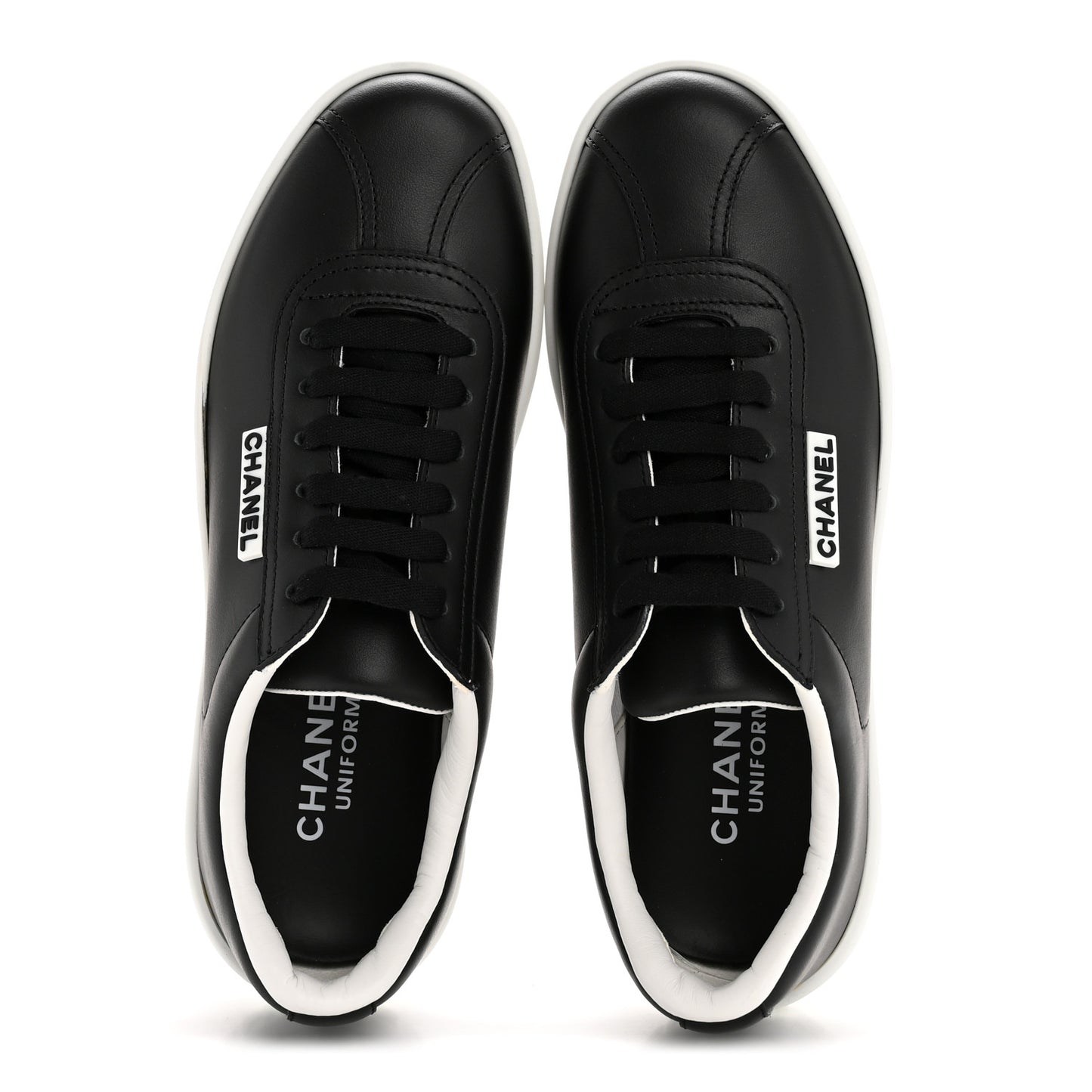 Calfskin CC Womens Sneakers 35 Black