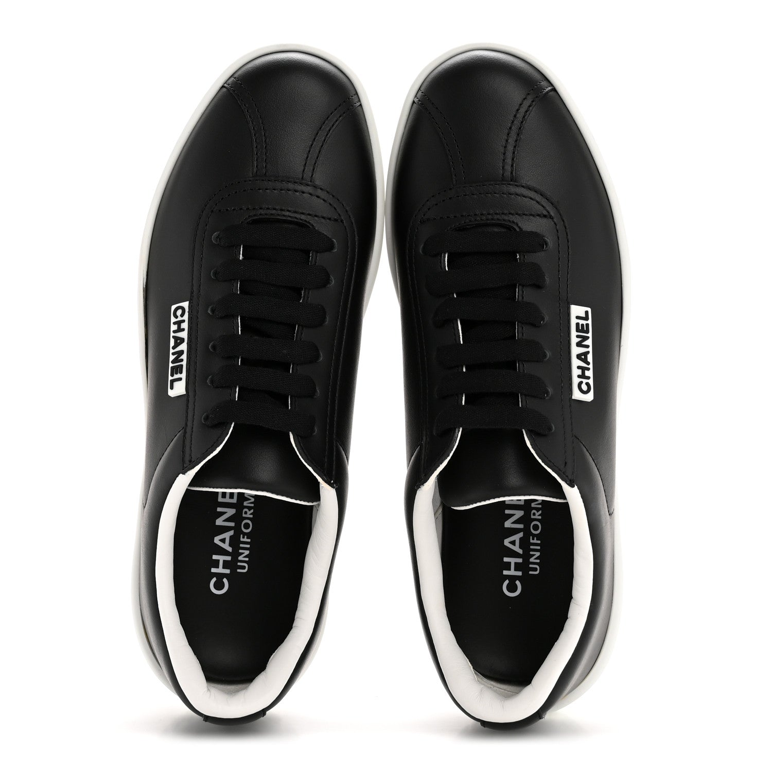 Chanel Calfskin CC Womens Sneakers 35 Black 2 of 9