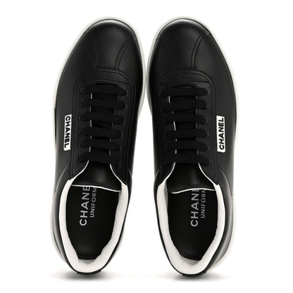 Chanel Calfskin CC Womens Sneakers 35 Black 2 of 9