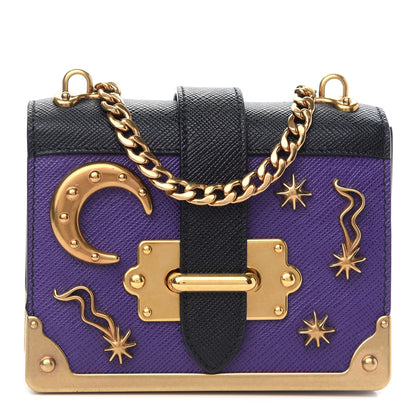 Prada Saffiano Astrology Mini Cahier Bag Viola Black 1 of 8