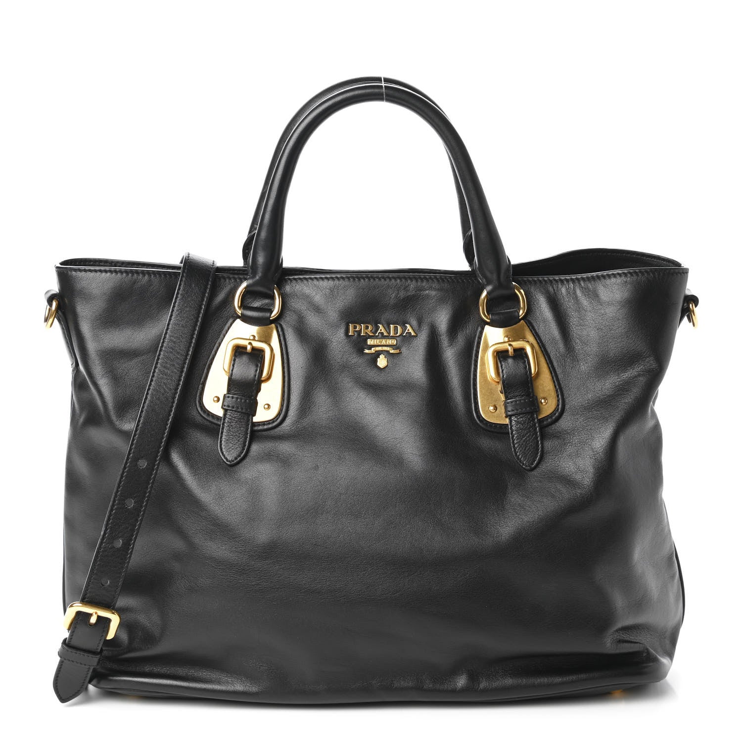 Prada Soft Calfskin Shopping Tote Black 1 of 11