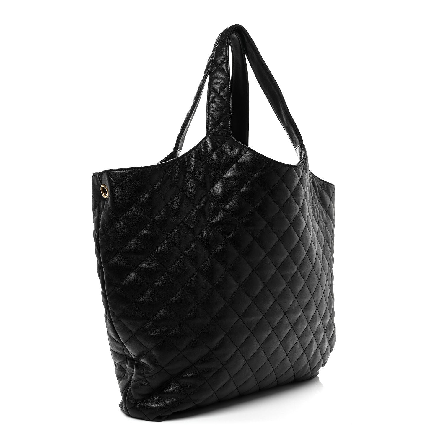 Saint Laurent Lambskin Quilted Maxi Icare Shopping Tote Black 4 of 11