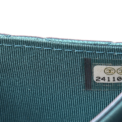 Chanel Iridescent Lambskin Quilted Flap Card Holder Turquoise 8 of 10