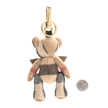 Burberry Cashmere Vintage Check Thomas Bear Bag Charm Camel 2 of 3