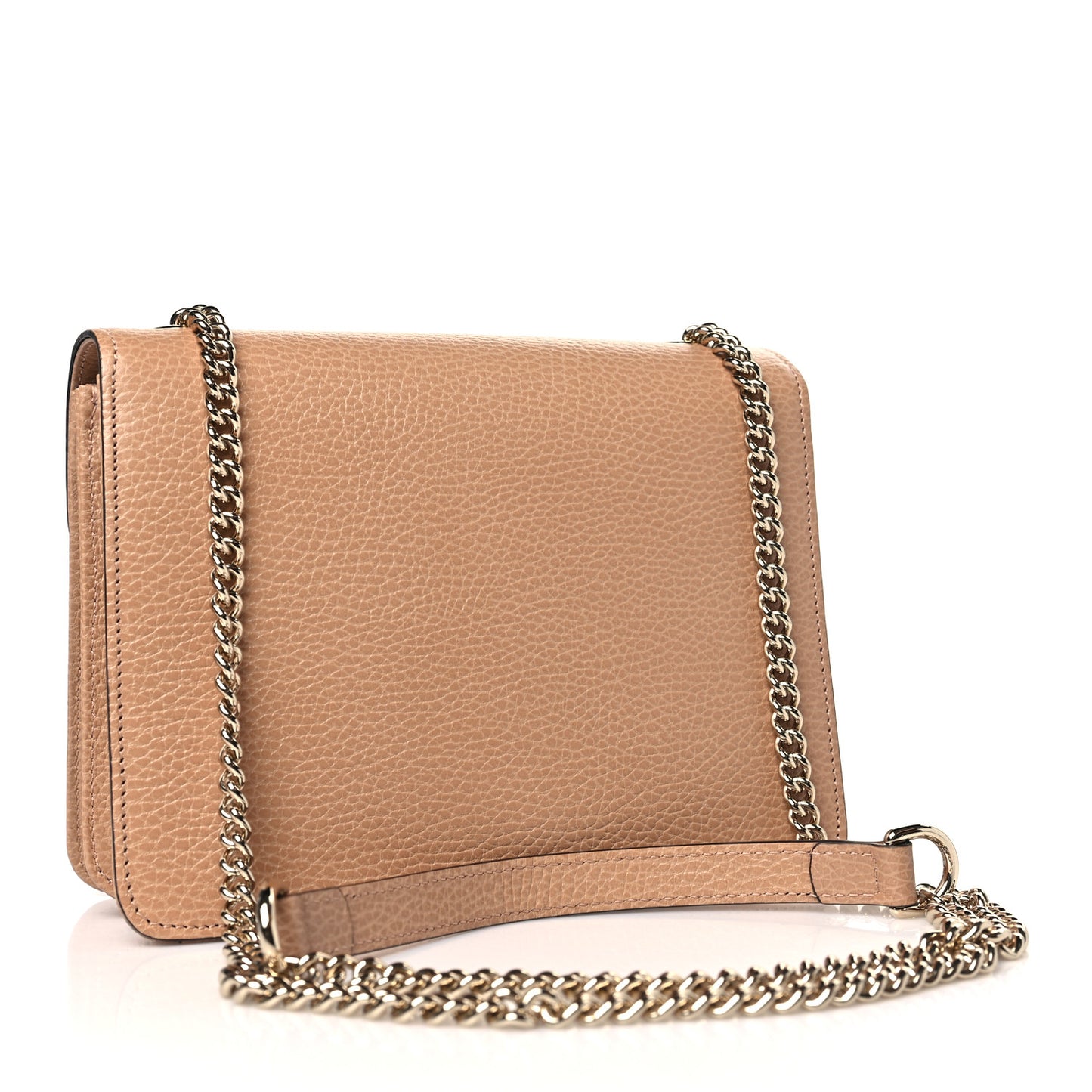 Dollar Calfskin Small Interlocking G Shoulder Bag Camelia