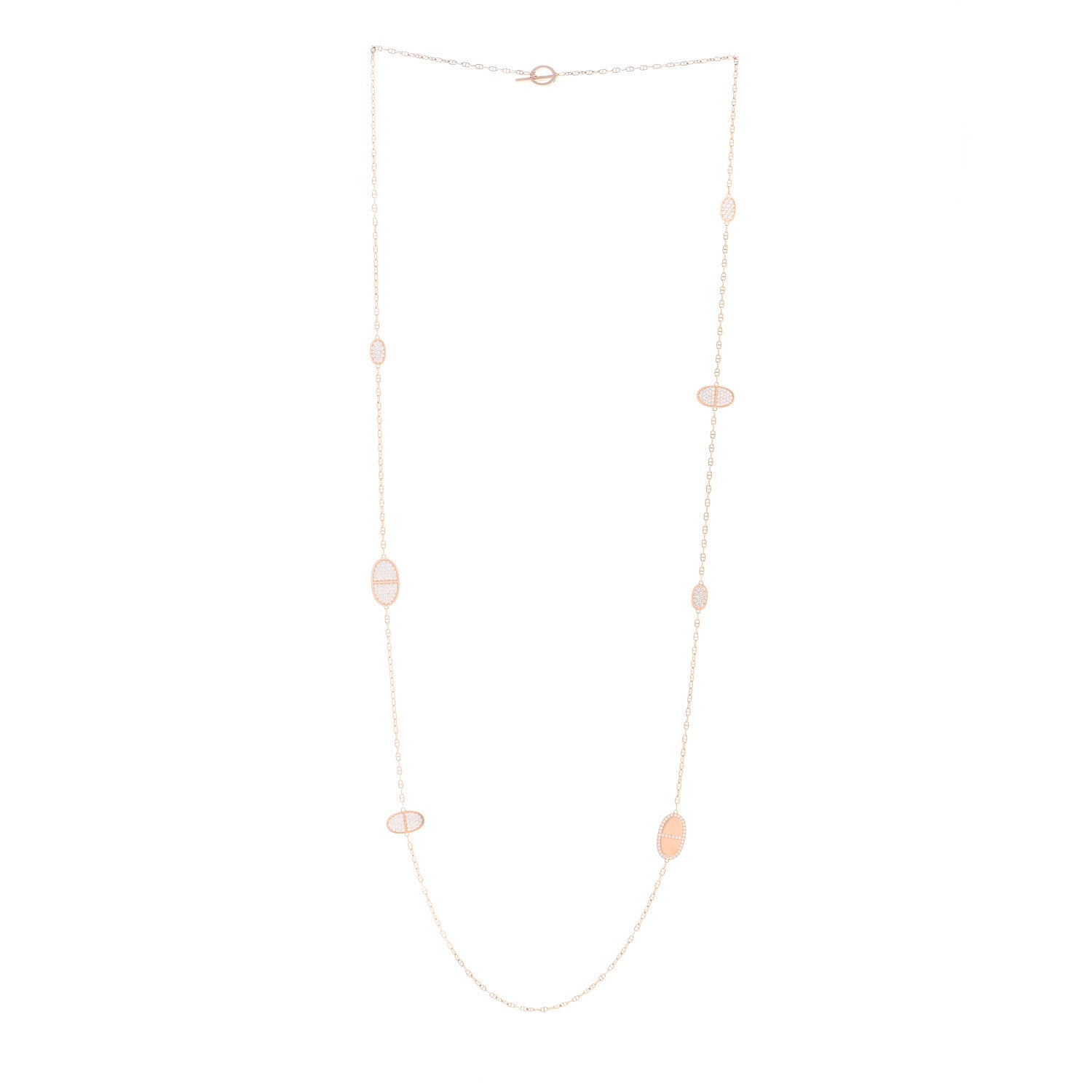 Hermes 18K Rose Gold Diamond Verso Farandole Necklace 3 of 6
