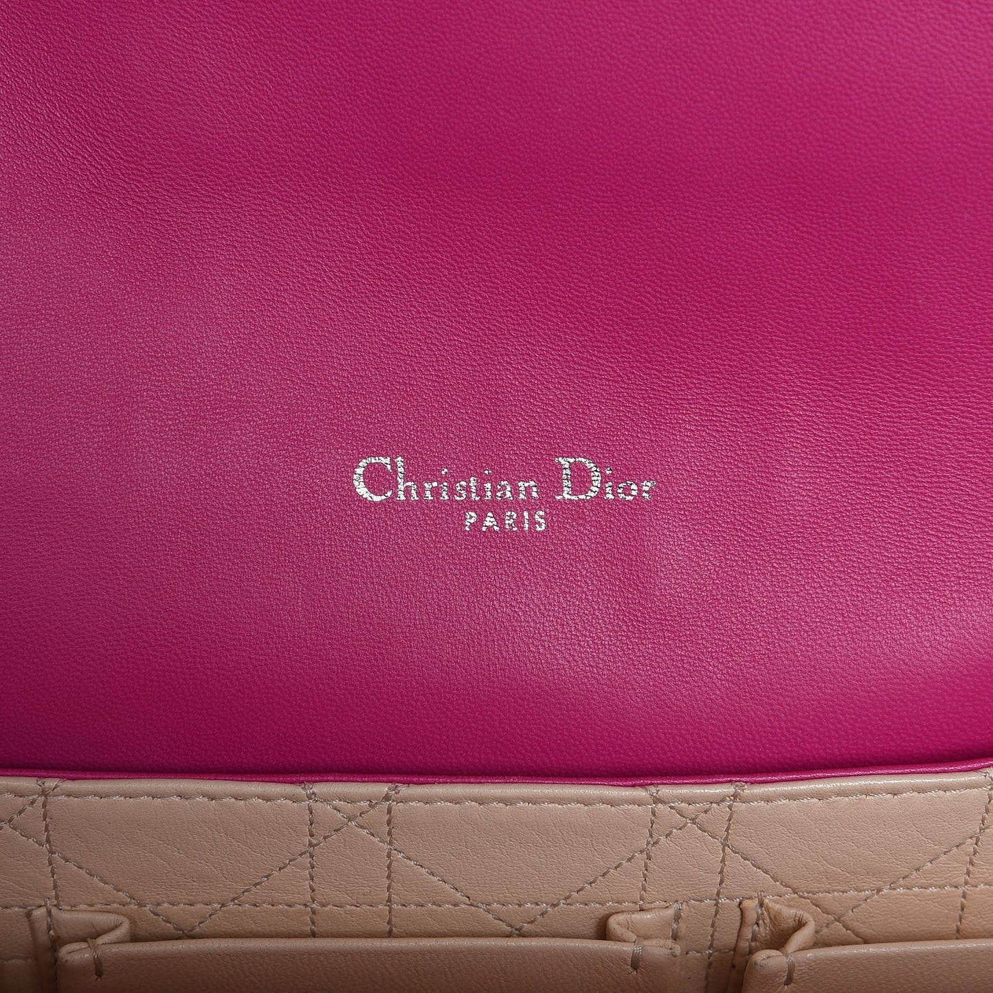 Lambskin Cannage Medium Miss Dior Flap Fuchsia