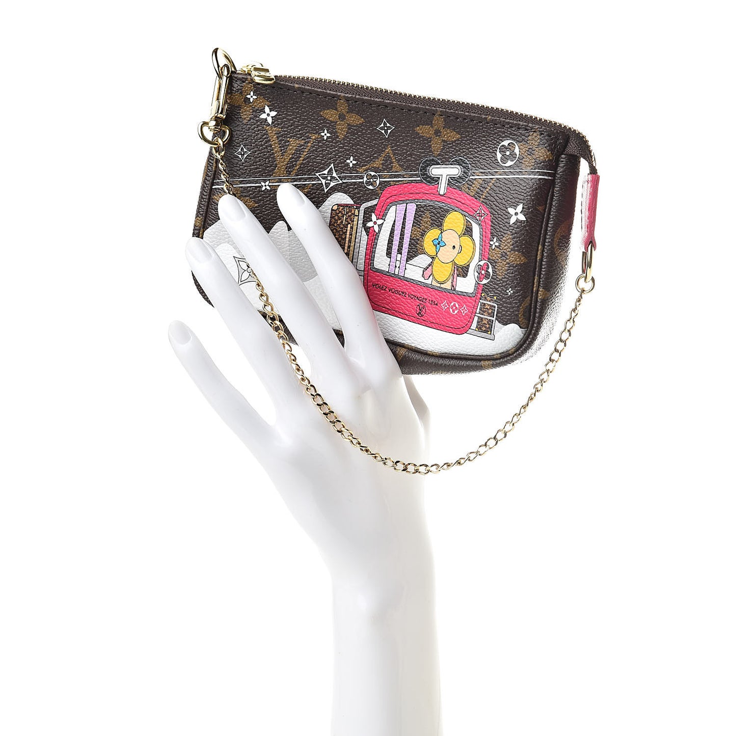 Monogram 2019 Christmas Animation Mini Courchevel Pochette Accessories Fuchsia