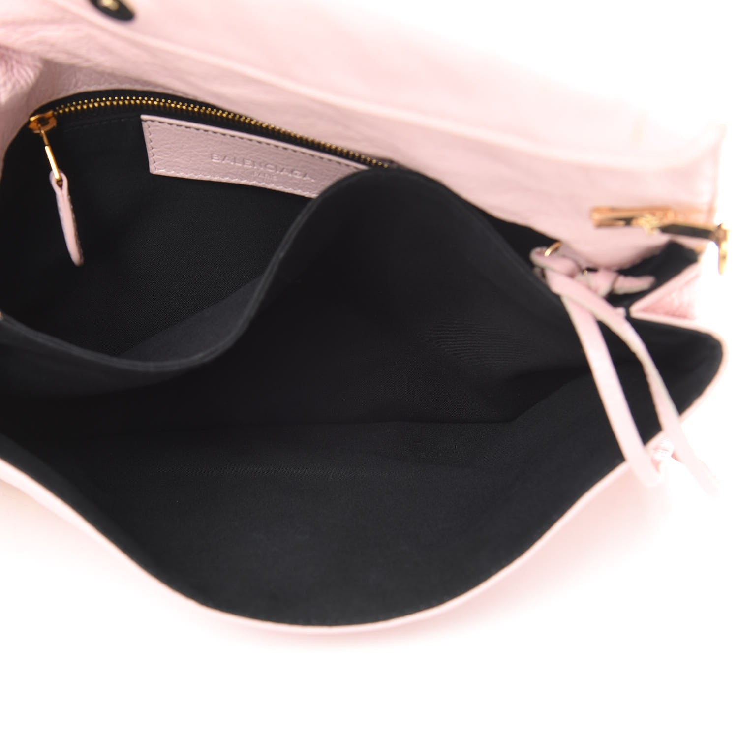 Balenciaga Agneau Giant 12 Gold Hardware Envelope Strap Clutch Rose Poudre 5 of 13