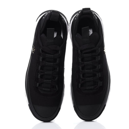 Chanel Velvet Calfskin Mixed Fibers CC Sneakers 37 Black 6 of 12