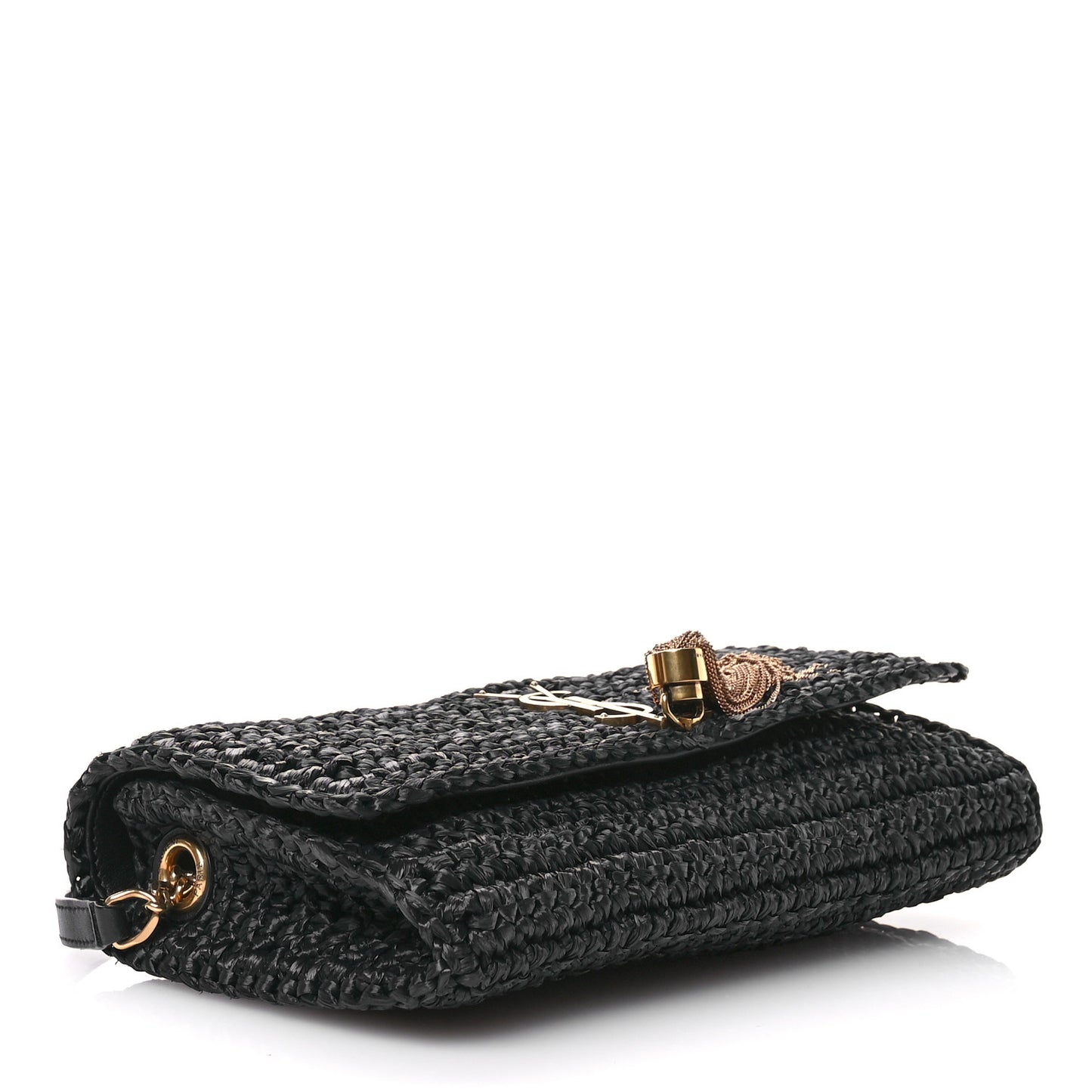 Raffia Monogram Tassel Kate 99 Black