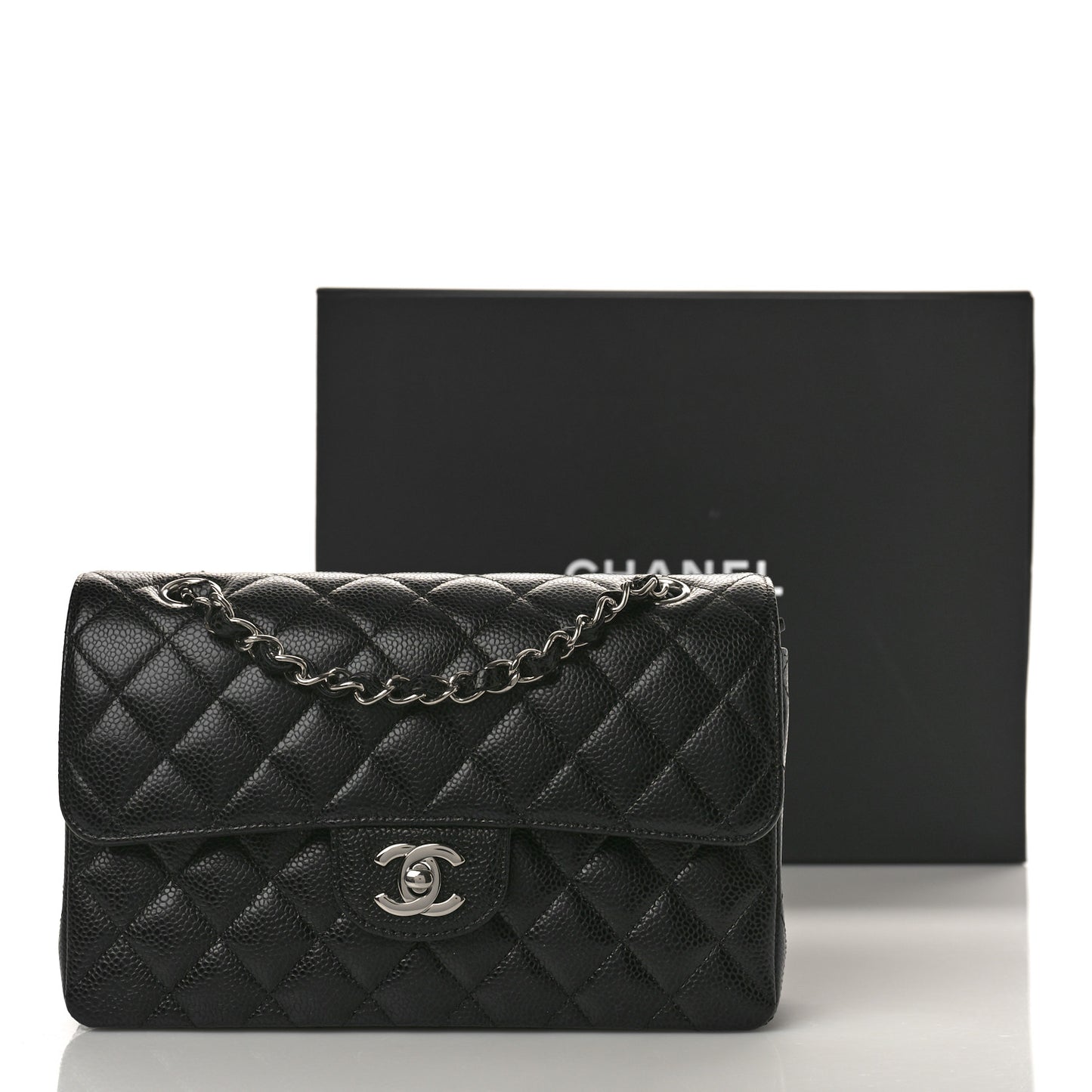 Caviar Quilted Small Double Flap Black