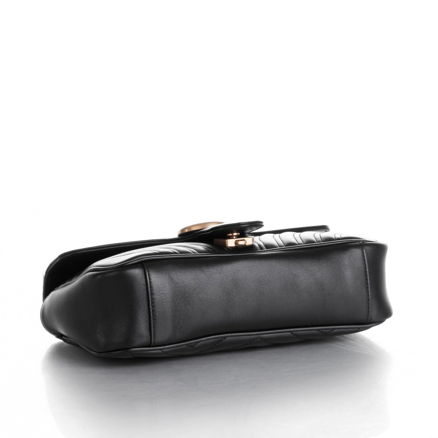 Calfskin Matelasse Small GG Marmont Shoulder Bag Black