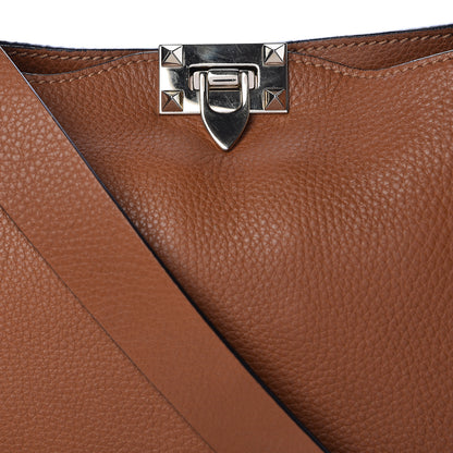 Valentino Garavani Pebbled Calfskin Small Rockstud Flip-Lock Messenger Bag Light Cuir 8 of 13