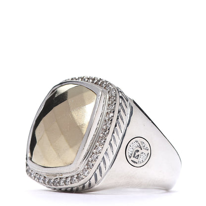 David Yurman Sterling Silver 18K Yellow Gold Diamond 14mm Albion Statement Ring 54 6.75 3 of 5
