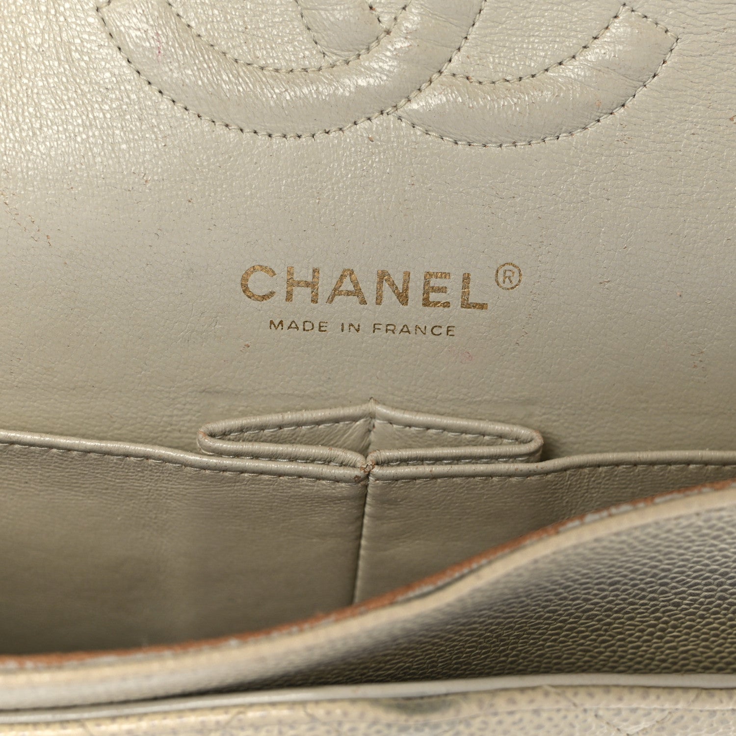 Chanel Caviar Quilted Medium Double Flap White 6 of 12