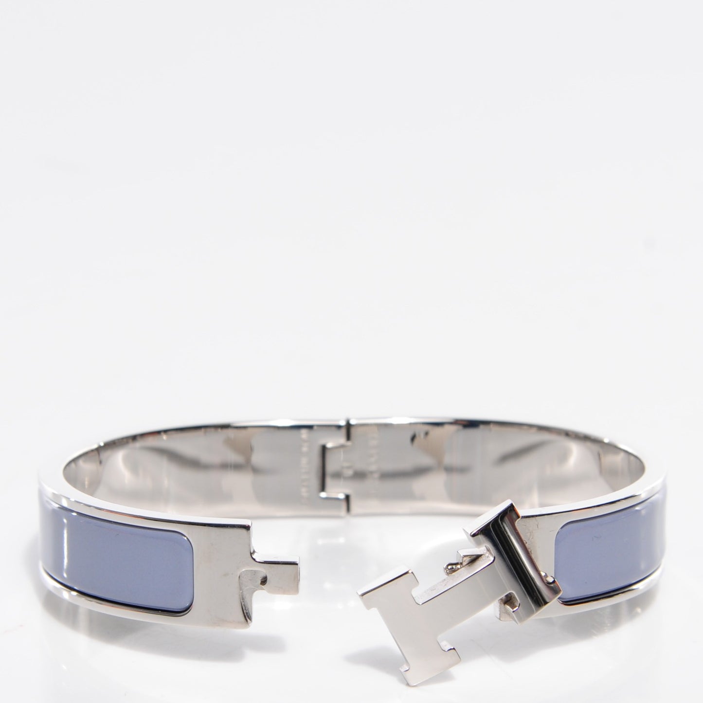 Enamel Narrow Clic Clac H Bracelet PM Bleu Lin